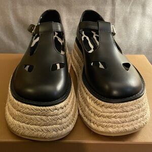 Burberry Black Espadrille Sandals
